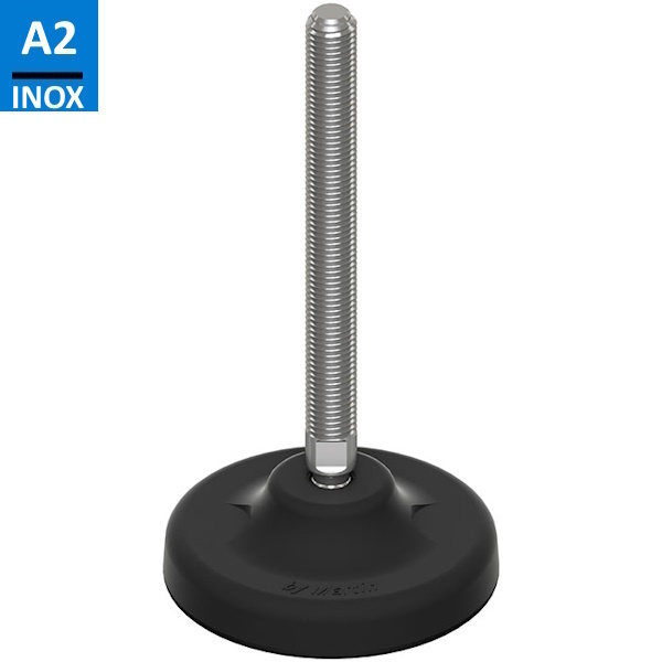 Martin Piede INOX A2 Base Plastica Snodato 30° Antiscivolo D.MM105 M16/M20 N20000 - MARTIN